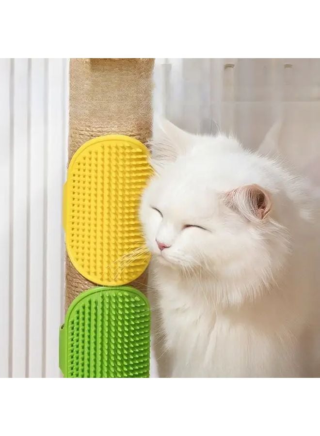 عمود خدش القطط السيليكوني الأخضر حزام زاوية الحائط قبضة غير قابلة للانزلاق متين سهل التنظيف فرشاة تنظيف الحيوانات الأليفة - Image 1